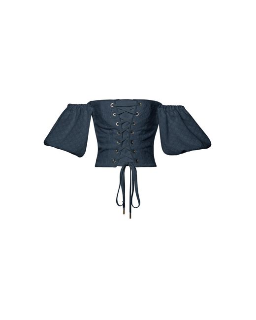 Lena Hoschek Blue Maddalena Cotton Corset