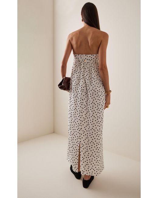 Franchise White Exclusive Lucie Tie-Front Silk Maxi Dress