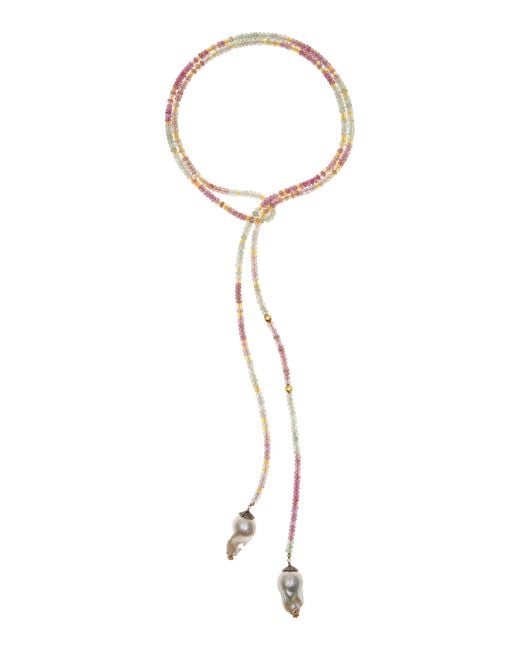 Joie Blue 18k Yellow Gold Diamond Lariat Necklace