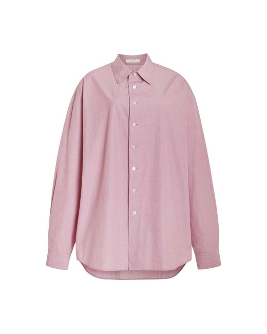The Row Pink Attica Cotton Shirt