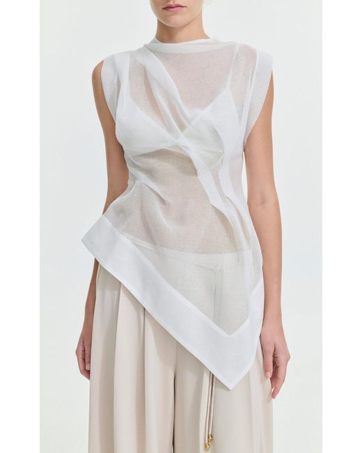 Aje. White Jessamy Top