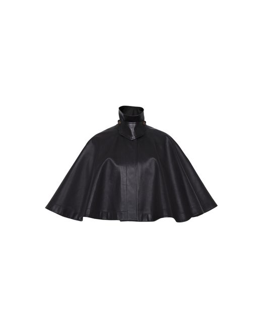 Chloé Black High Neck Leather Capelet