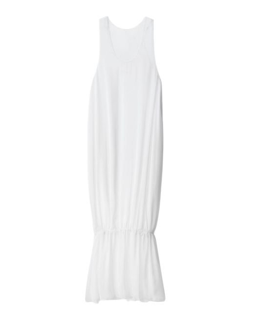 Jacquemus White The Alta Cinched Silk Maxi Dress
