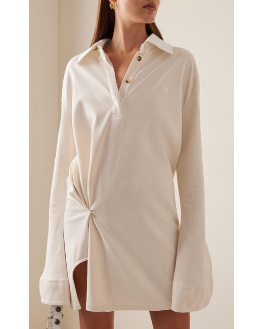 Courreges White Twisted Cotton-blend Polo Bodysuit