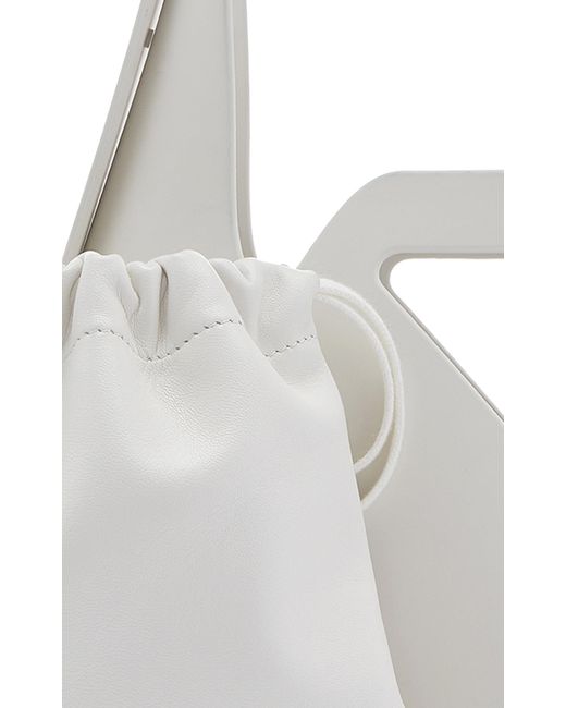 Bottega Veneta White Small Punch Rubber Shoulder Bag