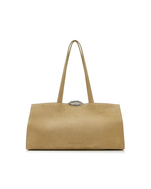 Benedetta Bruzziches Natural Serena Suede Shoulder Bag