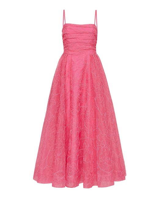 Aje. Pink Evangeline Cornelli Linen-blend Maxi Dress