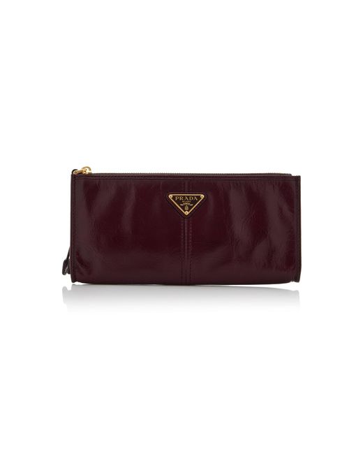 Prada Purple Leather Pouch
