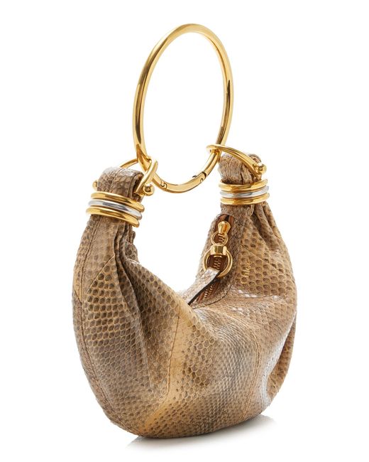 Chloé White Bracelet-Handle Leather Shoulder Bag