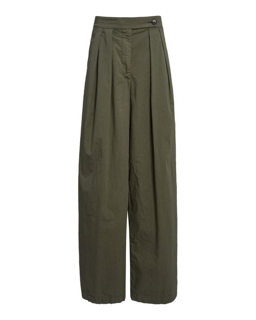 Dries Van Noten Green Pamplona Cotton-Blend Wide-Leg Pants