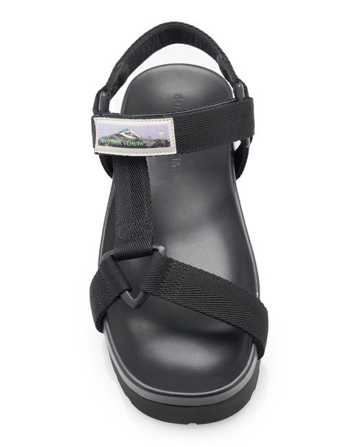 Bottega Veneta Black Trip Nylon Tech Slingback Sandals