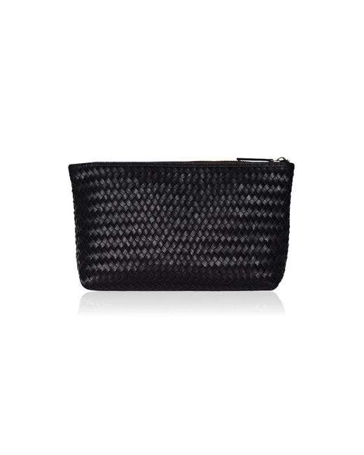 Bembien Black Woven Leather Clutch