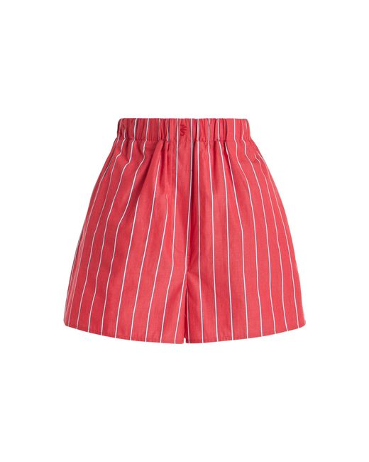 Frankie Shop Red Lui Striped Cotton Boxer Shorts