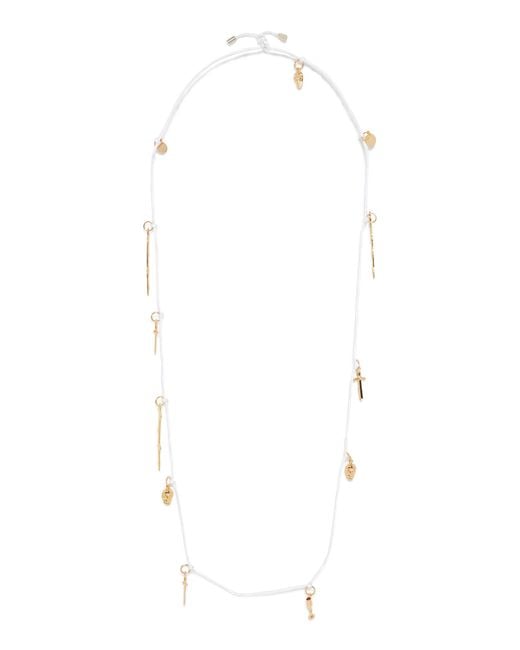 Gabriela Hearst White Plated Charm Necklace