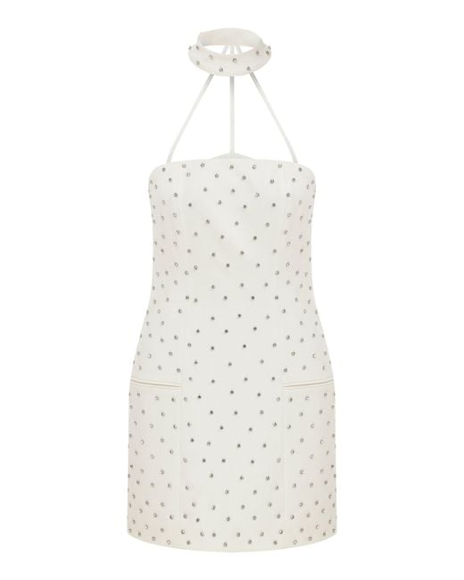 Ila White Bonnie Embellished Choker Mini Dress