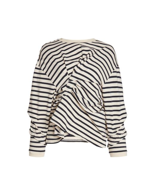A.W.A.K.E. MODE White Twisted Organic Cotton Jersey Top