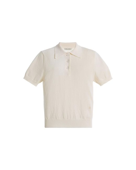 High Sport White Court Cotton Crepe Polo Shirt
