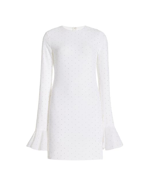 ROTATE BIRGER CHRISTENSEN White Pearl-embellished Jersey Mini Dress