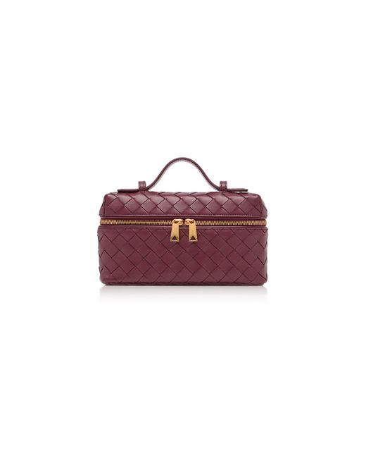 Bottega Veneta Red Bang Bang Intrecciato Leather Vanity Case