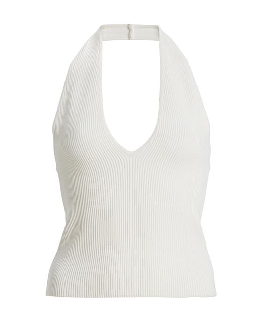 DL1961 White Halter Top Instasculpt Rib