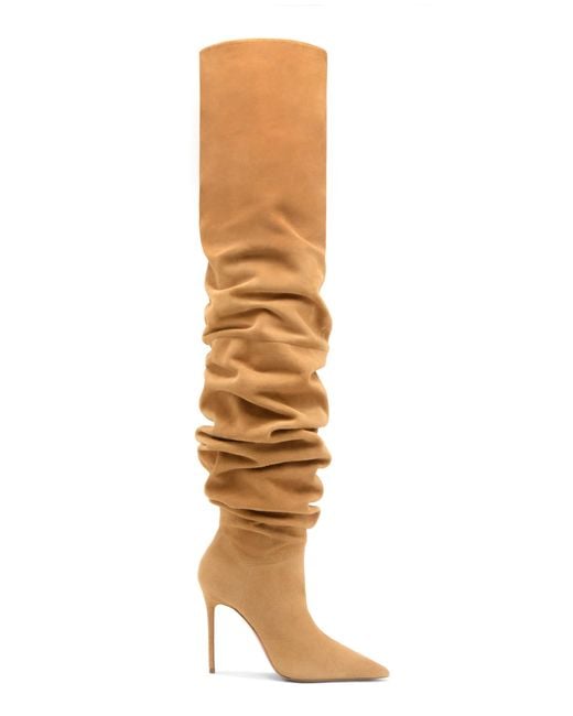 AMINA MUADDI Jahleel Suede Thigh-high Boots in Brown | Lyst Canada