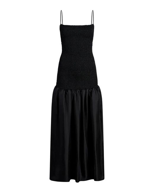 Aflalo Black Lumea Silk Twill Midi Dress