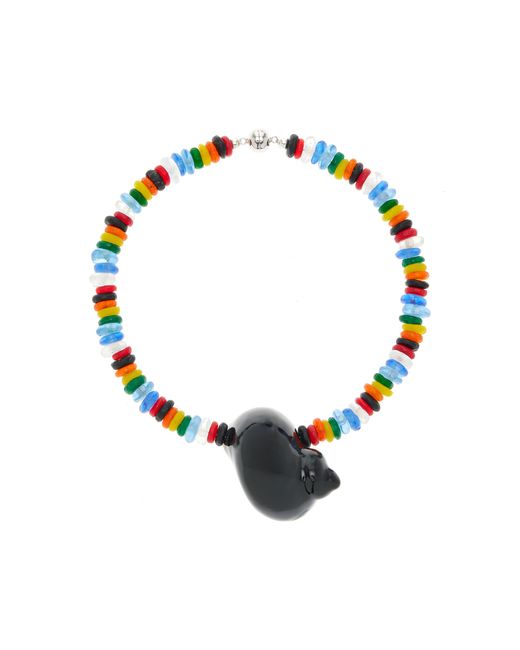 Julietta Black Zanzibar Enamel; Shell Beaded Necklace