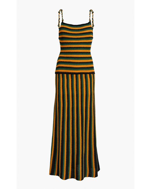 Proenza Schouler Green Kara Striped Midi Dress