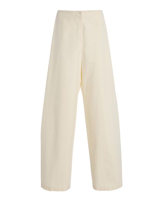 The Row White Galeiileo Mid-Rise Barrel-Leg Pants