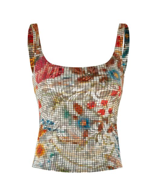 Siedres Multicolor Cali Floral Devoré Tank Top