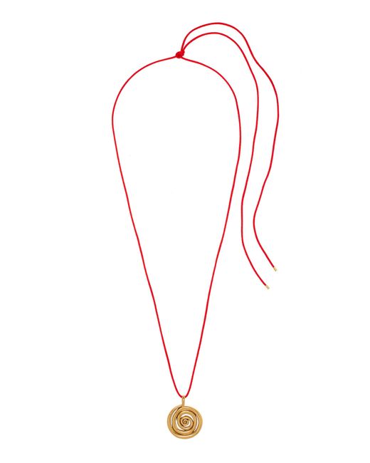Anni Lu Red Spiral On A String Pendant Necklace