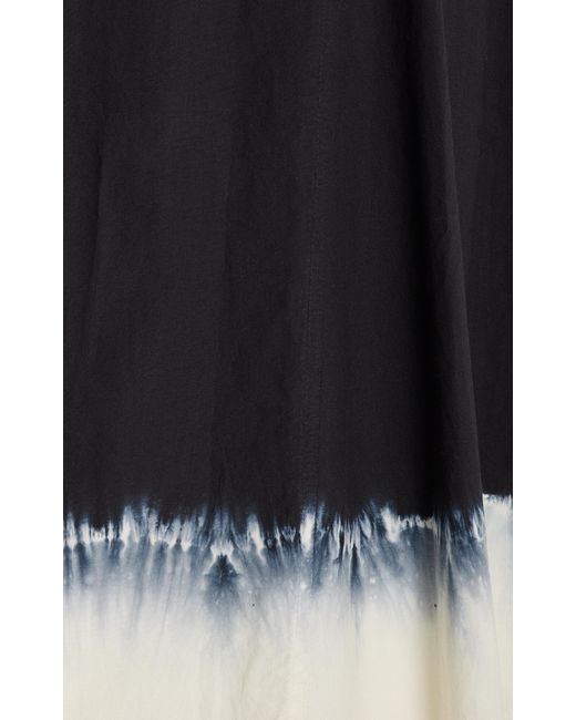 Proenza Schouler Black Edie Tie-dyed Cotton Poplin Midi Dress