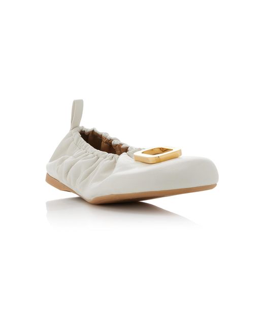 J.W. Anderson White Hardware-detailed Leather Ballet Flats