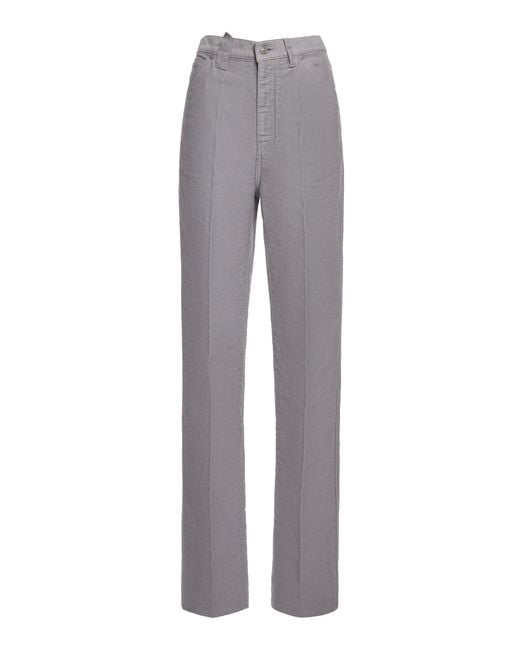 Victoria Beckham Gray High-Rise Straight-Leg Jeans