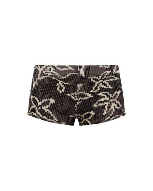 Siedres Black Afra Printed Mini Shorts