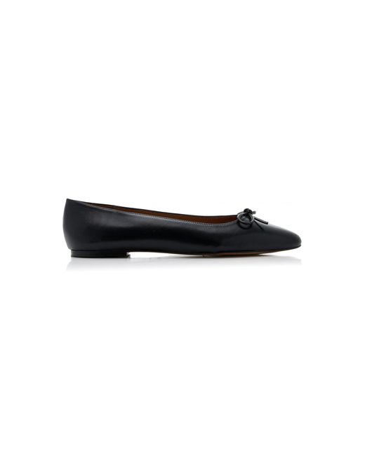 Flattered Black Bodil Leather Ballet Flats