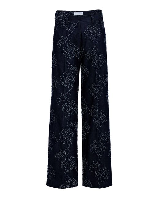 Silvia Tcherassi Blue Ulla Cotton-Blend Straight Leg Pants