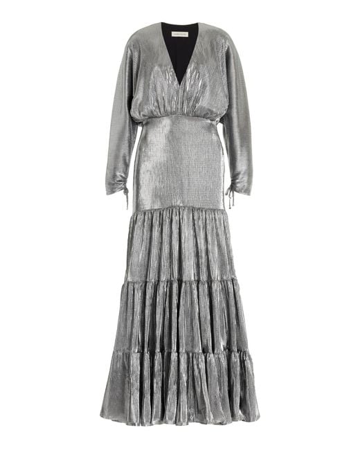 ANDRES OTALORA Gray Exclusive La Dorada Crinkle Dress