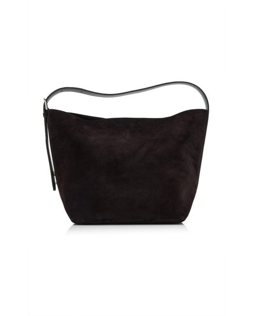 Totême Black Medium Belted Suede Tote