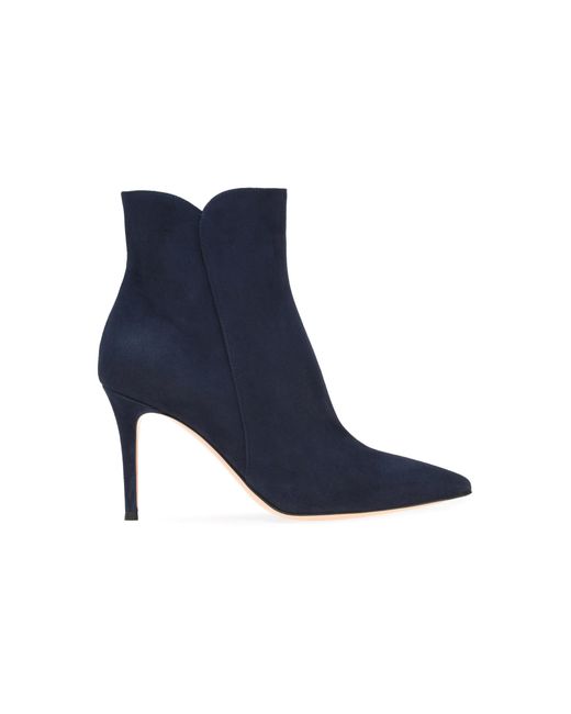 Gianvito Rossi Blue Levy Leather Ankle Boots