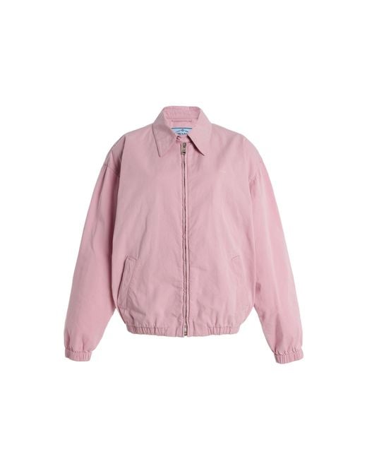 Prada Pink Cotton-Gabardine Blouson Jacket
