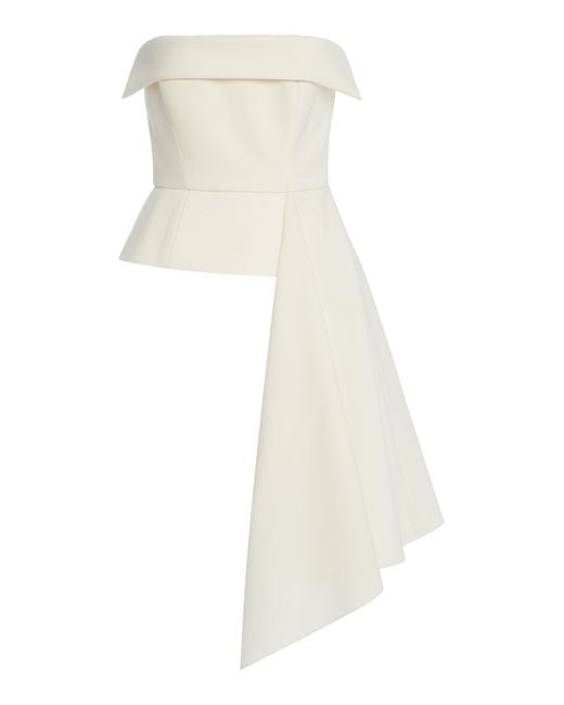 Del Core White Bustier Handkerchief Top