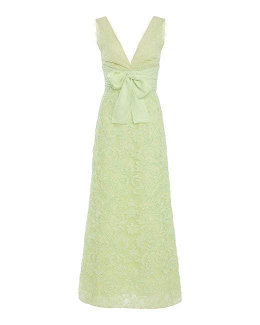 Giambattista Valli Green Lace Midi Dress