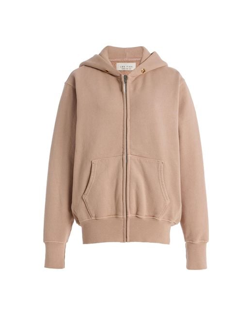 Les Tien Natural Heavyweight Cotton Zip-Up Hoodie