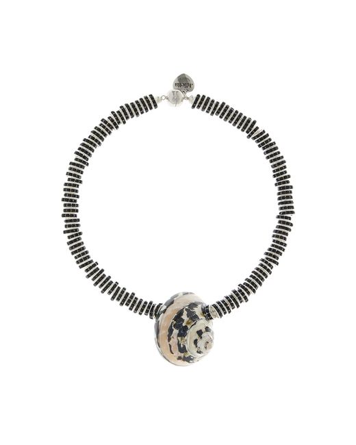 Julietta Metallic Beaded Shell Necklace