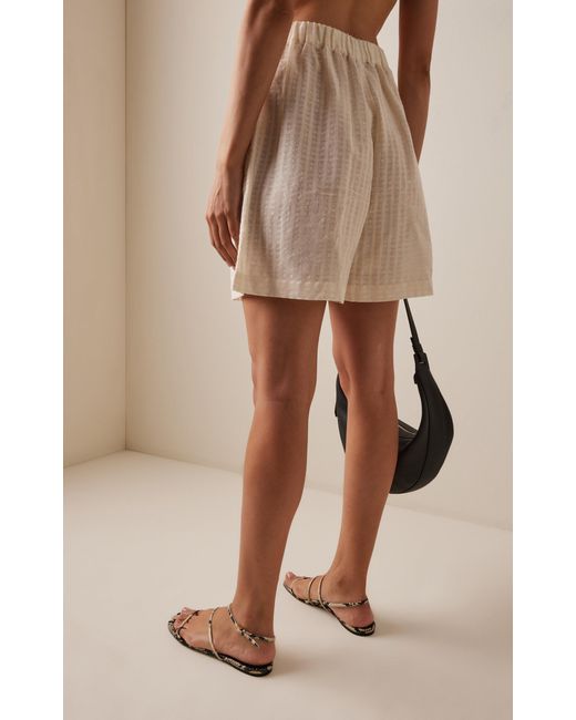 Asceno Natural The Dallas Cotton-Linen Shorts