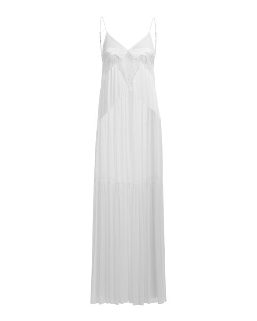 Sleeping with Jacques White Francine Silk Lace Maxi Dress