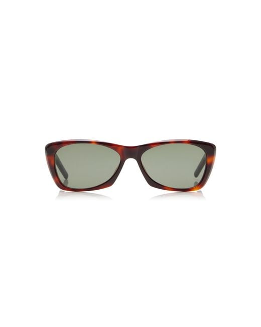 Saint Laurent Brown Rectangle-frame Acetate Sunglasses
