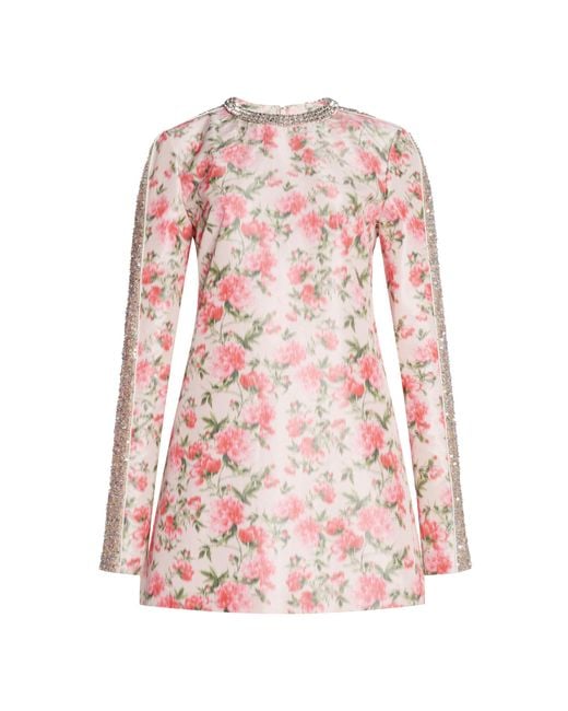 Giambattista Valli Pink Embellished Taffeta Mini Dress