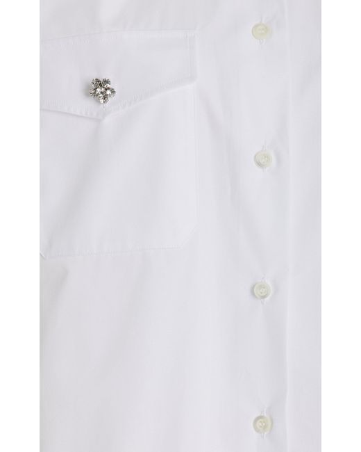 Prada White Pocket-detailed Cotton Poplin Shirt
